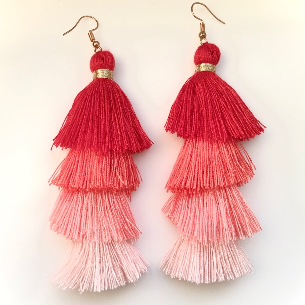 “Mi Amor” Layered Tassel Fringe Cute Boho Earring - Picture 4 of 7